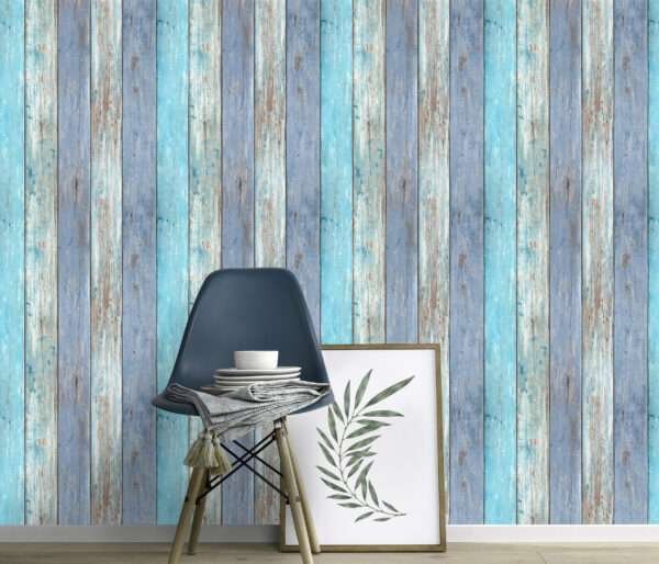 Limitation 2 Wood/Stone Blue Design Wallpaper AL10200-08