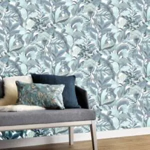 Elle Decoration 2 Floral Turquoise Design Wallpaper AL10202-18