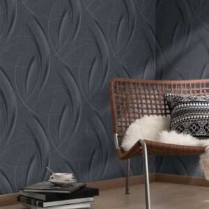 Fashion For Walls 3 Stripes/Wave Black Design Wallpaper AL10218-15