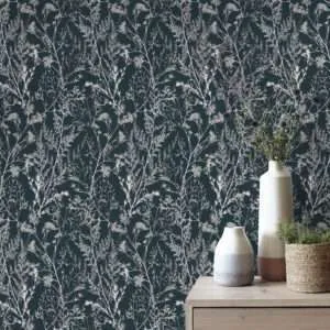 Charisma Floral Blue Design Wallpaper AL10251-08