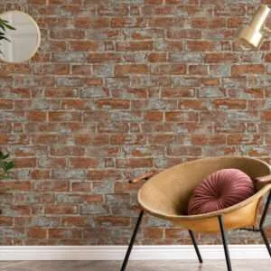 Limitation 2 Wood/Stone Red Design Wallpaper AL6318-06